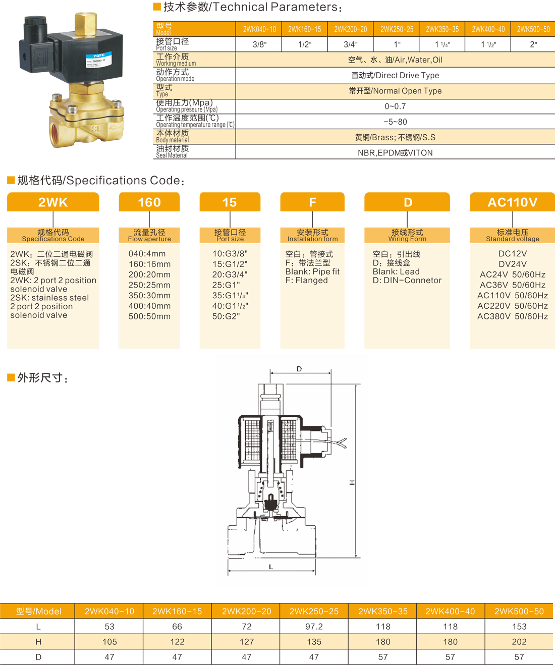 2W/2S系列电磁阀/2W/2S Normal Open Solenoid Valve